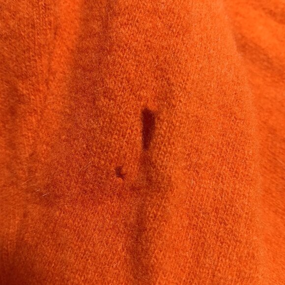 Vintage Women's Small Sweater Angora Lambs Wool Orange Cardigan 1950's Sock Hop - Picture 9 of 10